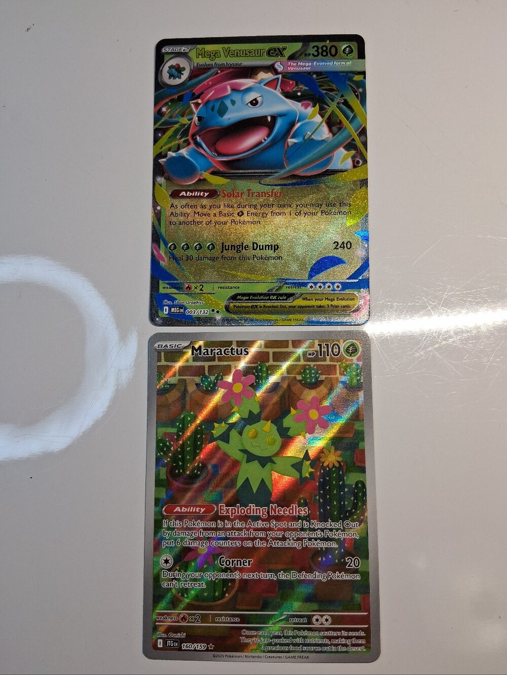 Pokemon Card Lot ~ Mega Venusaur Ex & Maractus Illustration Rare Set